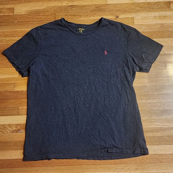 Polo Ralph Lauren Womens L Charcoal Gray Short Sleeve Elevated Basics - Picture 1 of 5